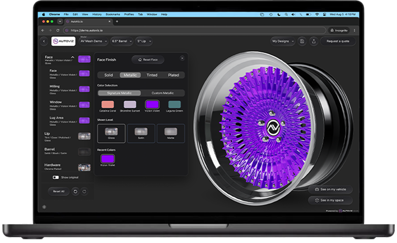 The AutoViz wheel configurator
